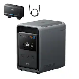 Anker - SOLIX S2000 Portable Power Station w/ Alternator Charger,Peak 3,000W Battery Solar Generator for Emrgency&Home Backup (2010 Wh Capacity)