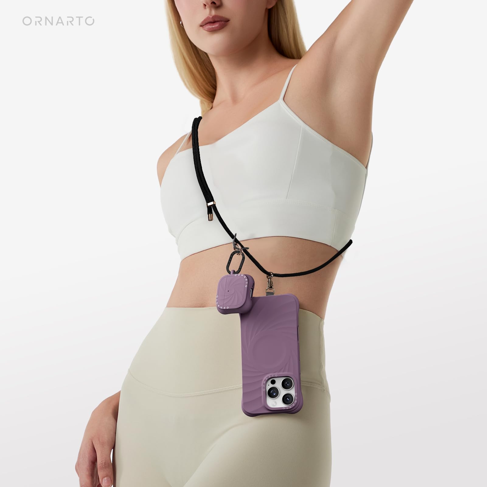 Alt View 4. Ornarto - ORNARTO Vortuxe for AirPods 4 Case, Sleek Vortex Design Liquid Silicone Drop Protection Phone Case - Lilac Purple - Lilac Purple.