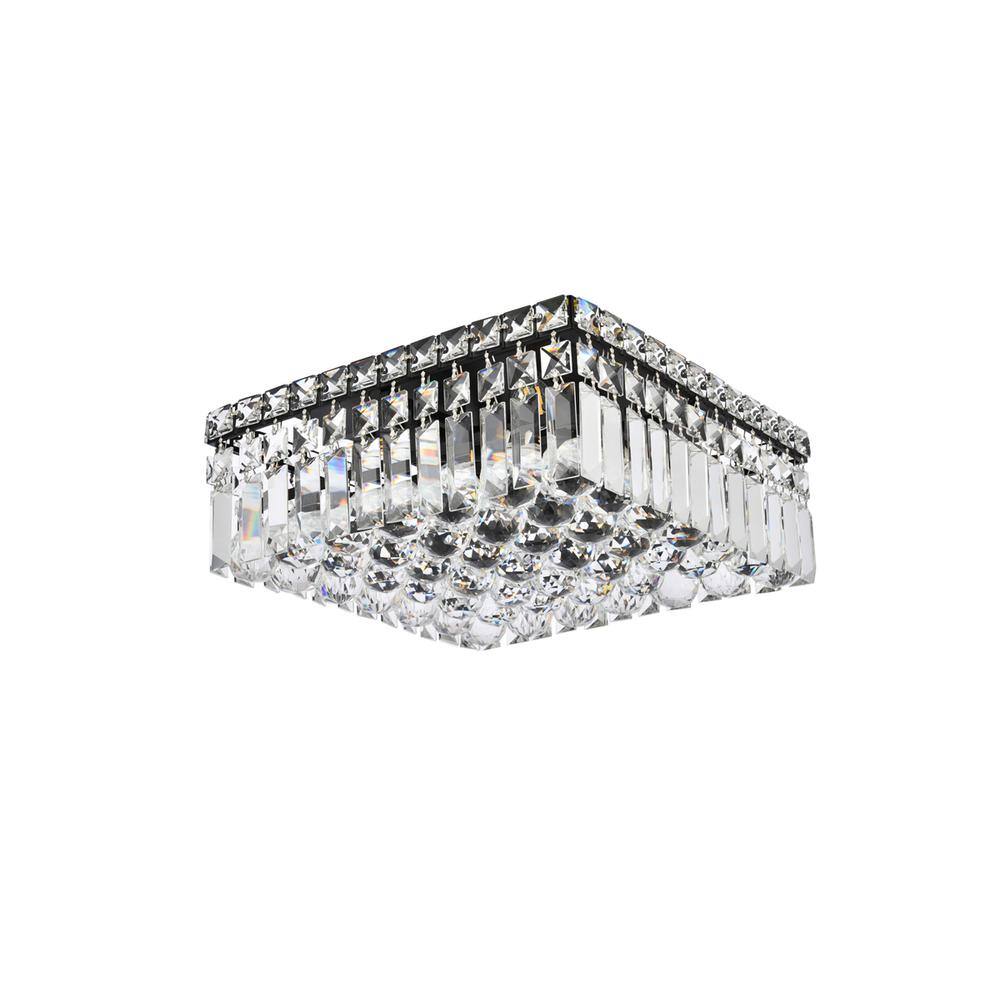 Alt View 4. Elegant Lighting - Maxime 12 inch black flush mount - Black And Clear.
