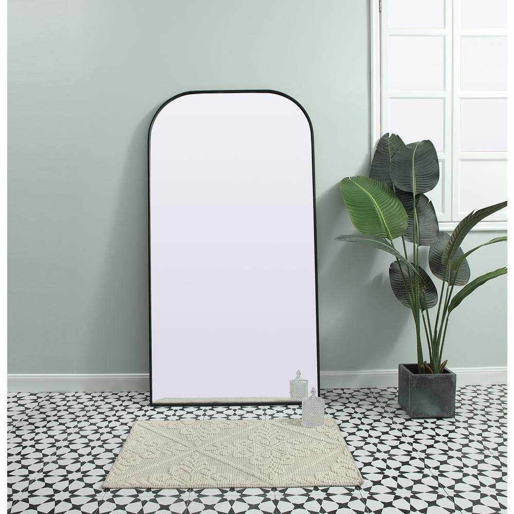 Elegant Decor - Metal Frame Arch Full Length Mirror 35x66 Inch - Black price history on PriceWatchPro