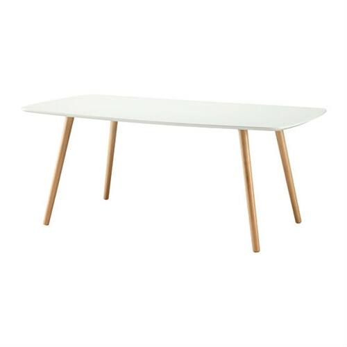 Front. SlickBlue - Sleek Mid-Century Coffee Table with Solid Wood Support - White.