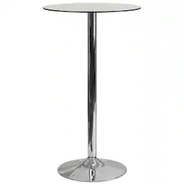 Flash Furniture - Fredrick 23.75'' Round Glass Table with 41.75''H Chrome Base - Clear