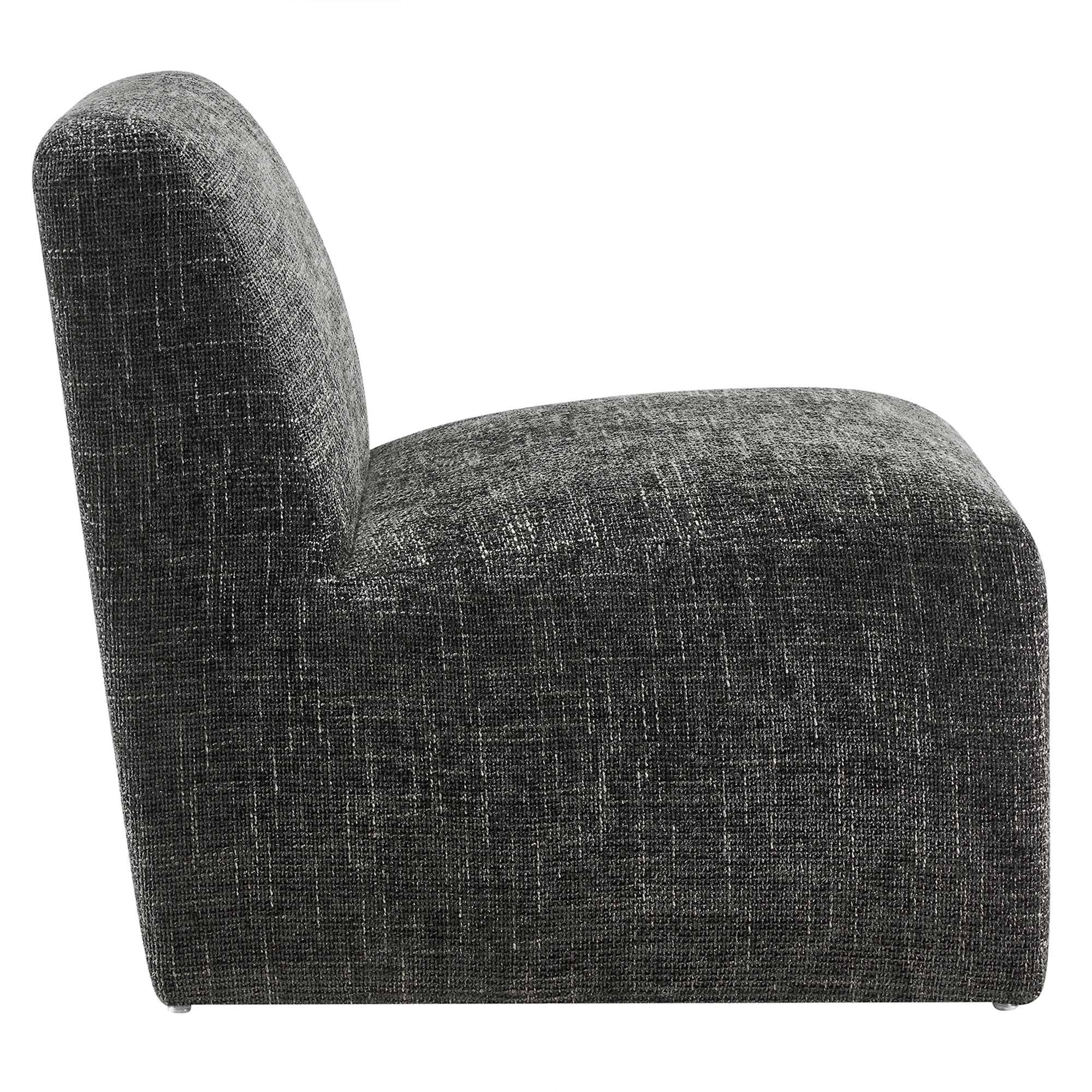 Alt View 2. Modway - Amita Chenille Upholstered Accent Chair by Modway - Carbon Black.