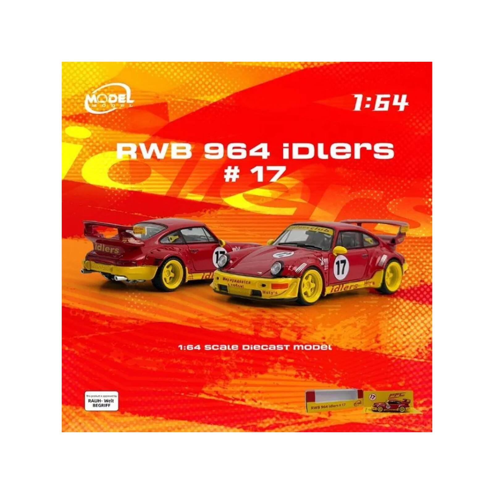MODEL 1:64 OUEL RWB 964 iDlers # 17 idlers 17 t F LMtiN Tallare Maty's 1:64 scale DIECaST moDel RAUBI- Well DE BEGRIFF Htere 1 KWB n4 1