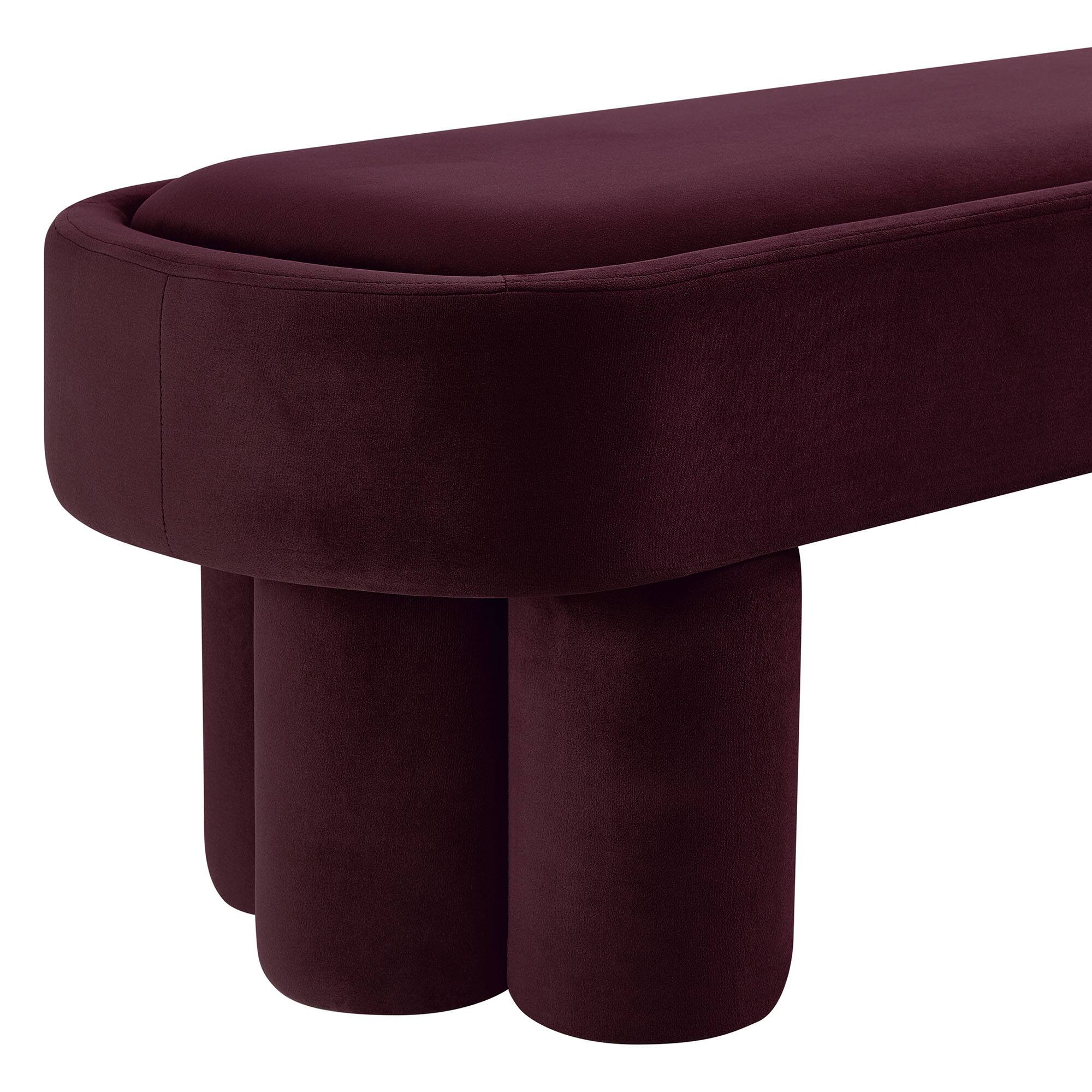 Alt View 4. Modway - Mossi Oval Performance Velvet Accent Bench by Modway - Mulberry.