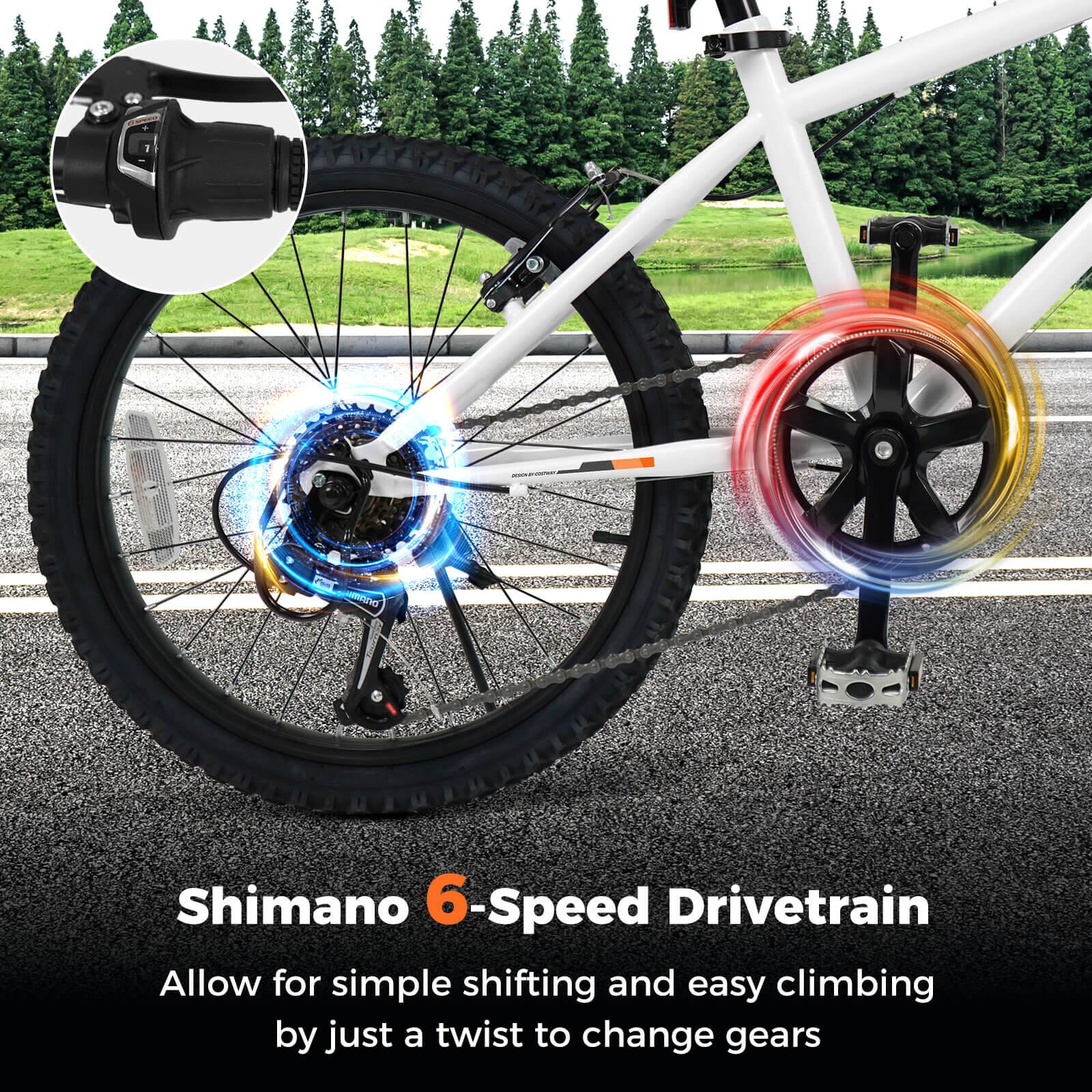 Shimano 6-Speed Drivetrain

Allow for simple shifting and easy climbing by just a twist to change gears