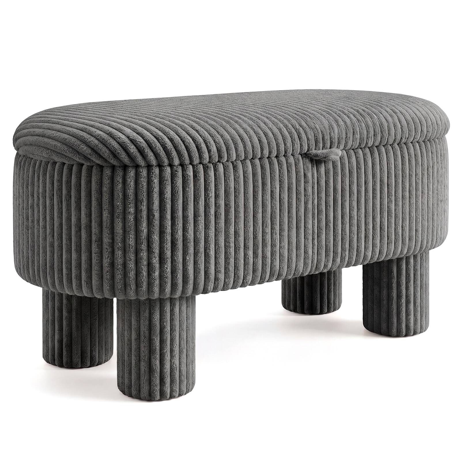 Alt View 9. Costway - Costway 42" Storage Ottoman Bench with Hidden Storage Compartment & Legs for Living Room - Gray.