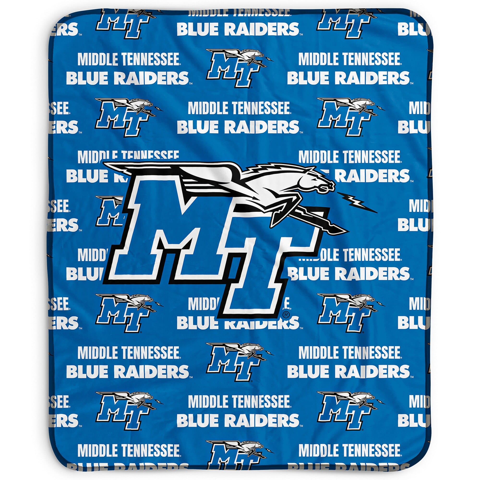 Pegasus - Middle Tennessee State University Lightning 50" x 60" Repeat Wordmark Fleece Blanket - Multicolor