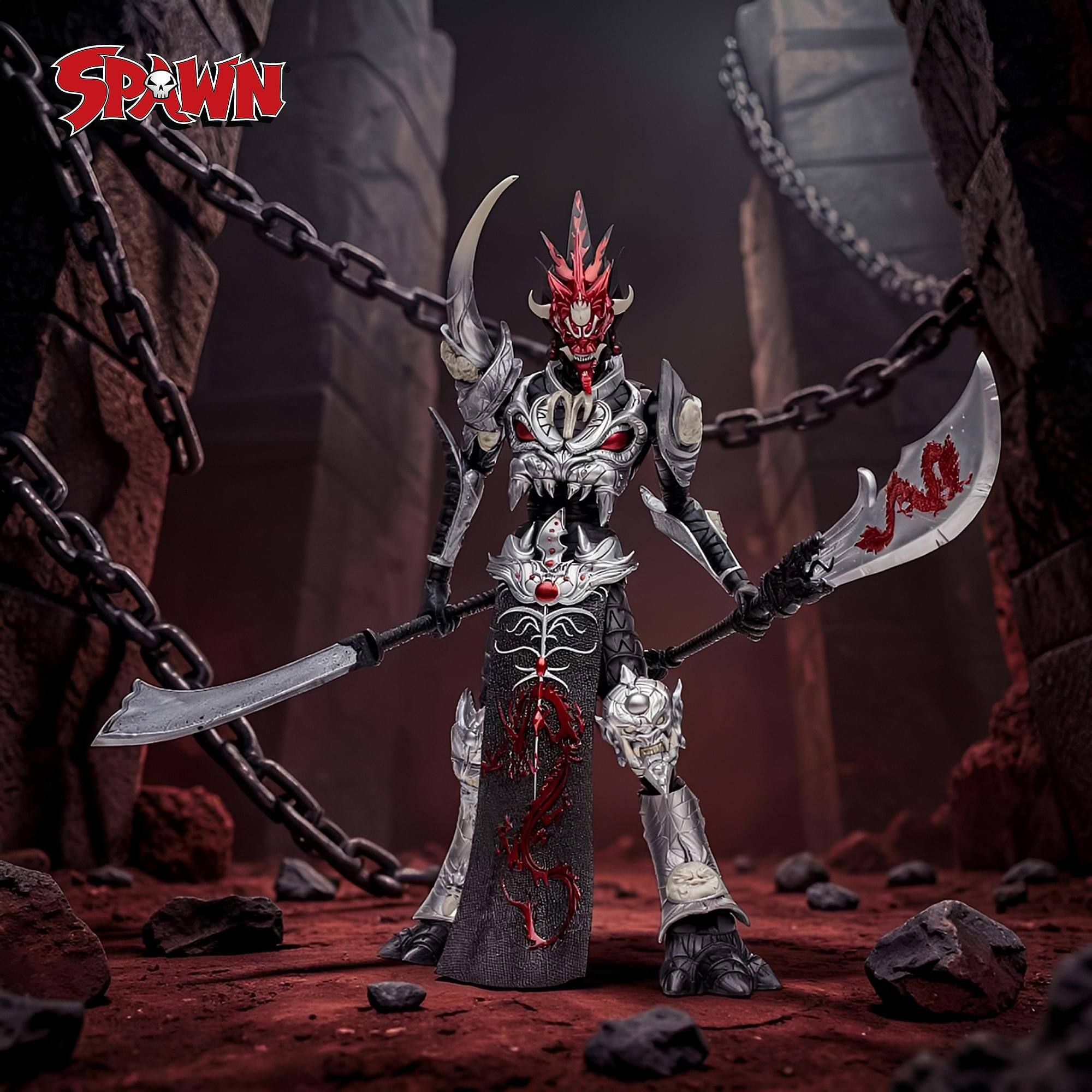 Alt View 4. McFarlane Toys - Spawn Universe Action Figure | Mandarin Spawn BW Accent Edition - Black.