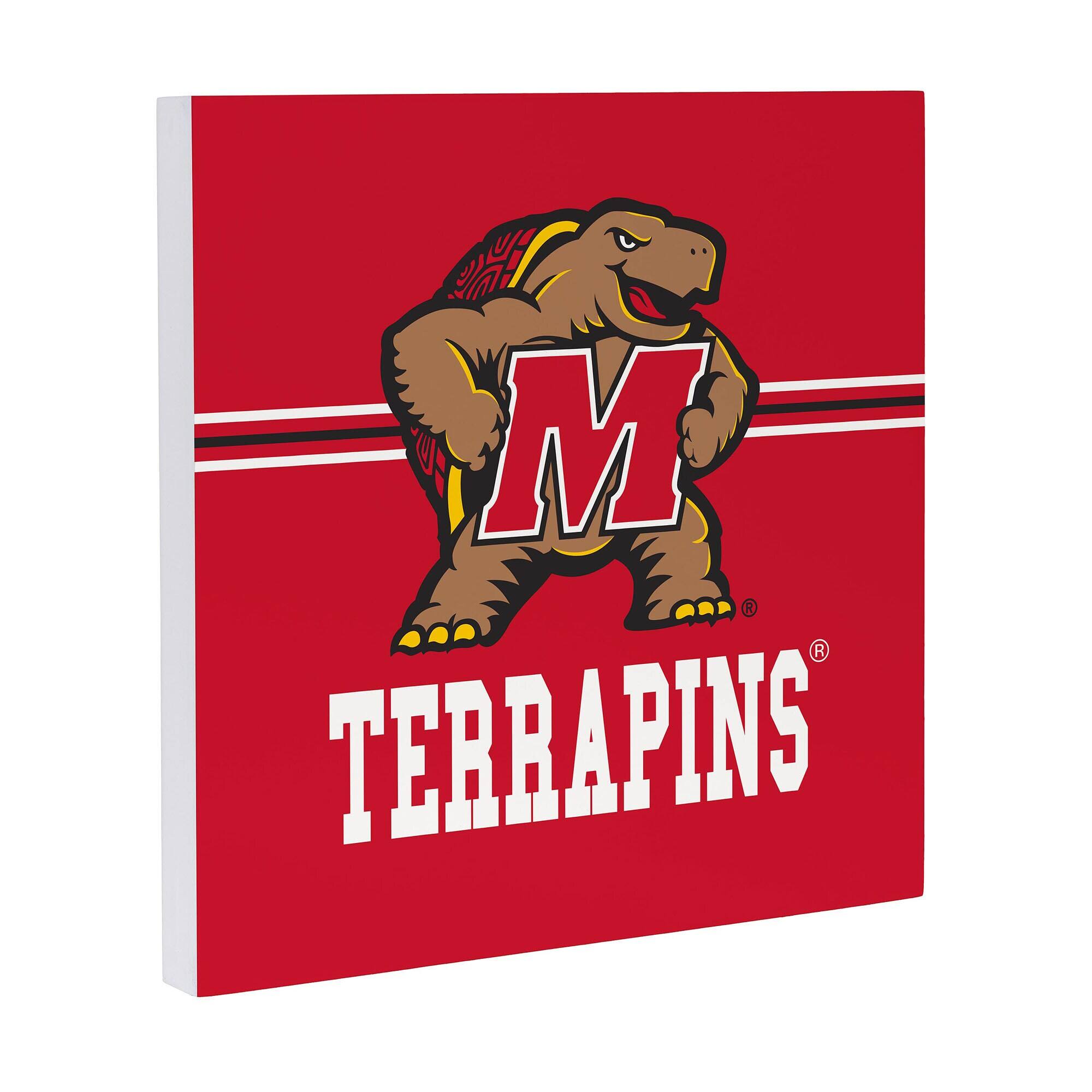 Alt View 1. Evergreen Enterprises - Maryland Terrapins 12" x 12" Wood Wall Sign - Multicolor.