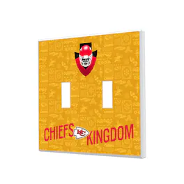 Keyscaper - Kansas City Chiefs 2024 Illustrated Limited Edition Double Toggle Light Switch Plate - White