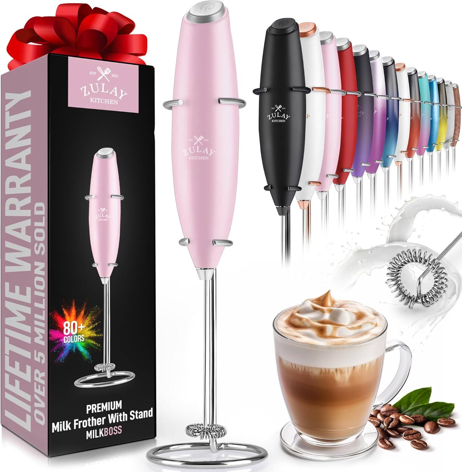 ZULAY KITCHEN

LIFETIME WARRANTY SOLD OVER 5 MILLION

80+ COLORS

PREMIUM Milk Frother With Stand MILKBOSS