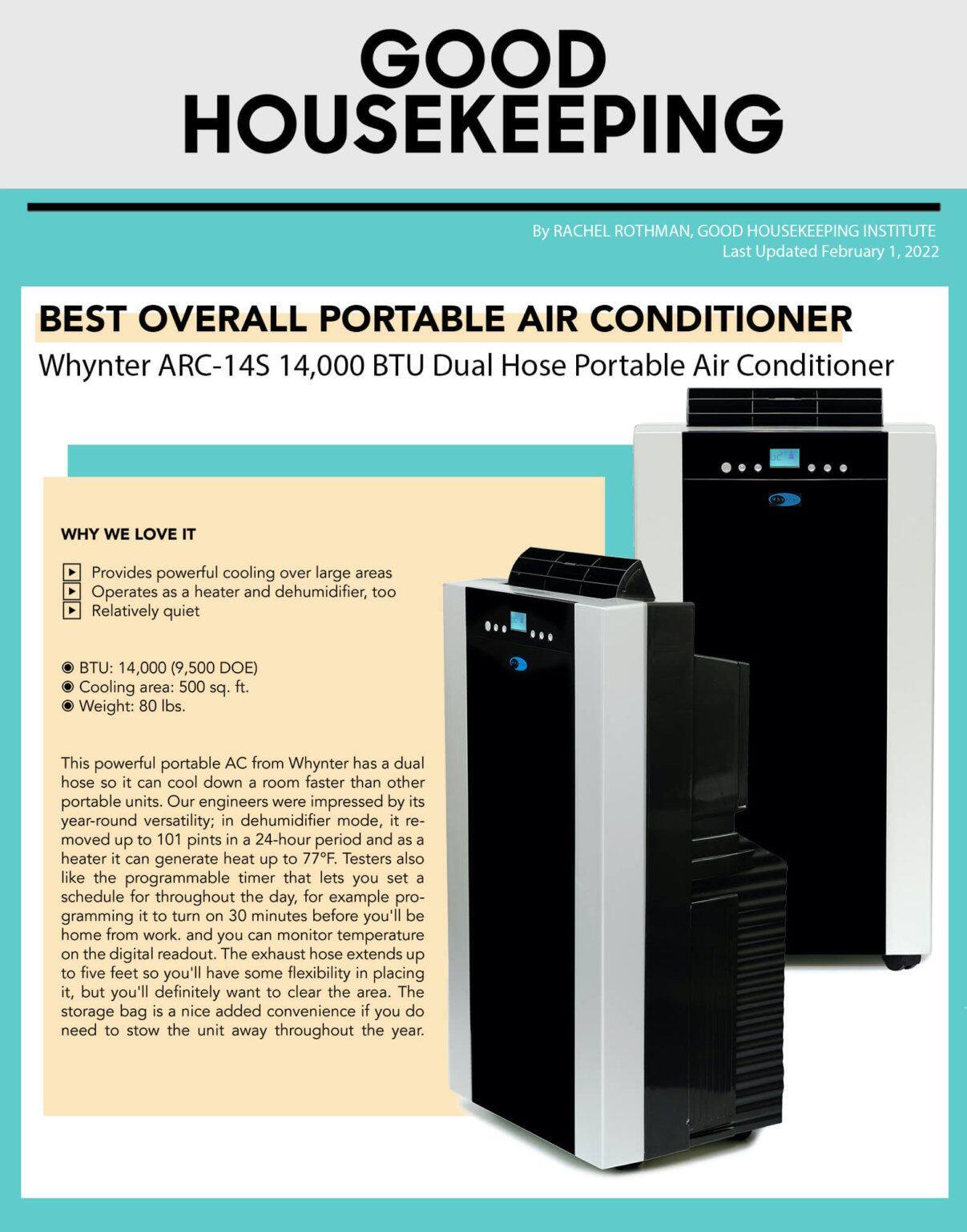 Alt View 19. Whynter - ARC-14S 14,000 (9,500 BTU SACC) BTU Dual Hose Cooling Portable Air Conditioner up to 500 sq ft in - Platinum/Black.