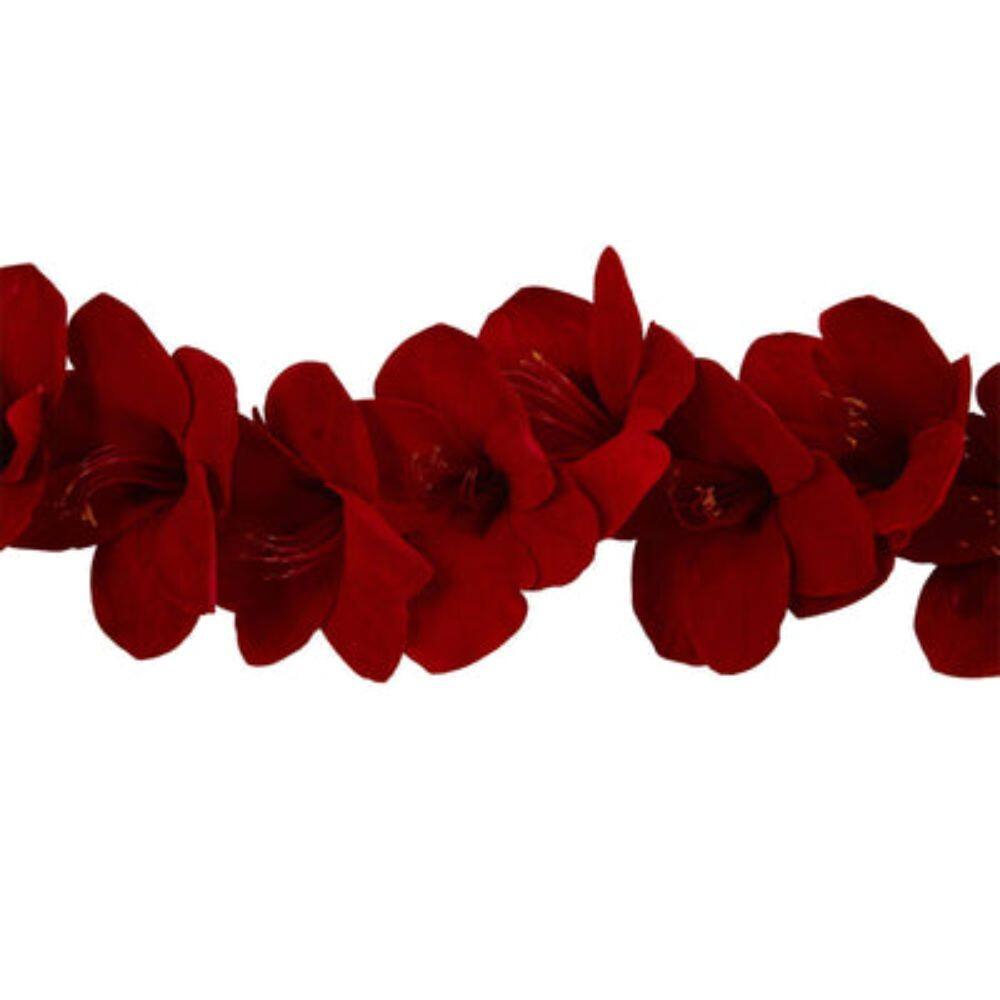 Angle. BreeBe - 5' Amaryllis Garland - Red.