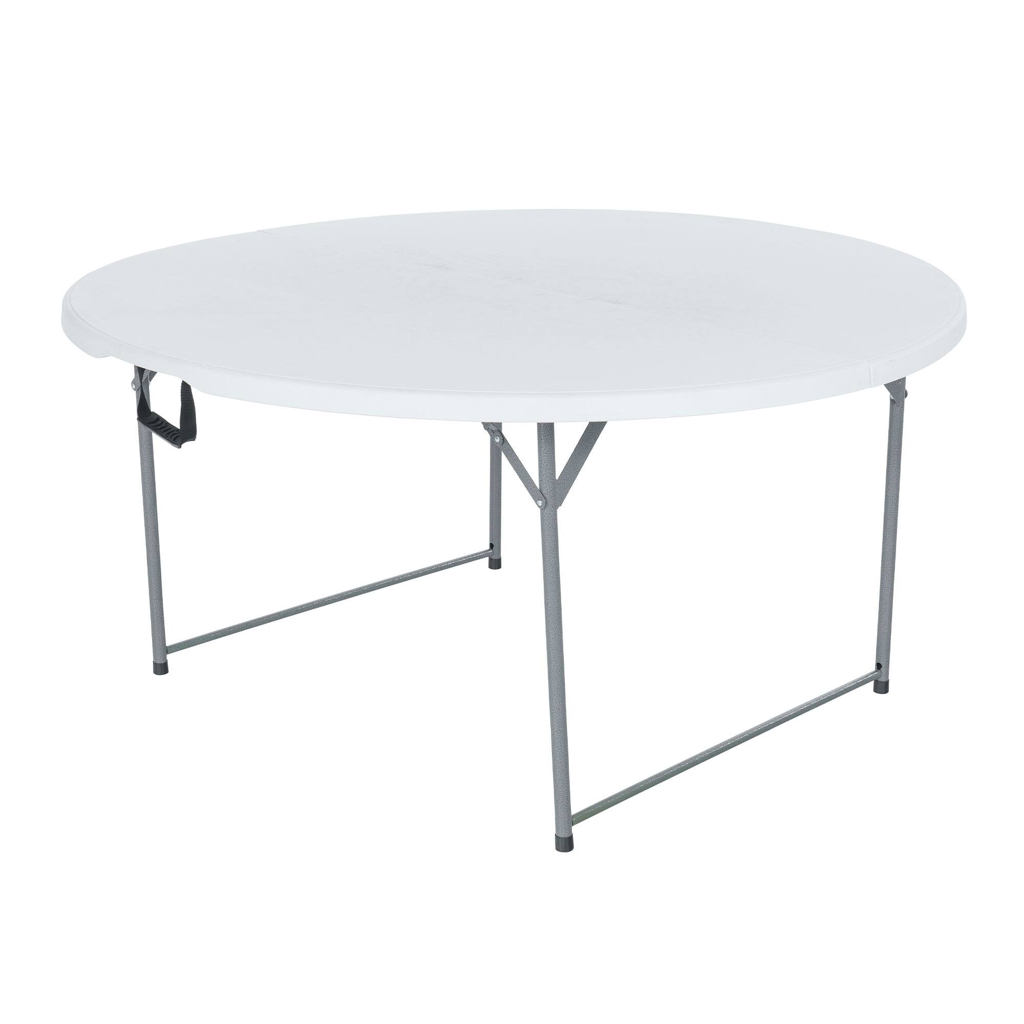 Front. Peakform - Peakform Round Folding Banquet Table for Indoor or Outdoor Use, 60 Inch, White - White.