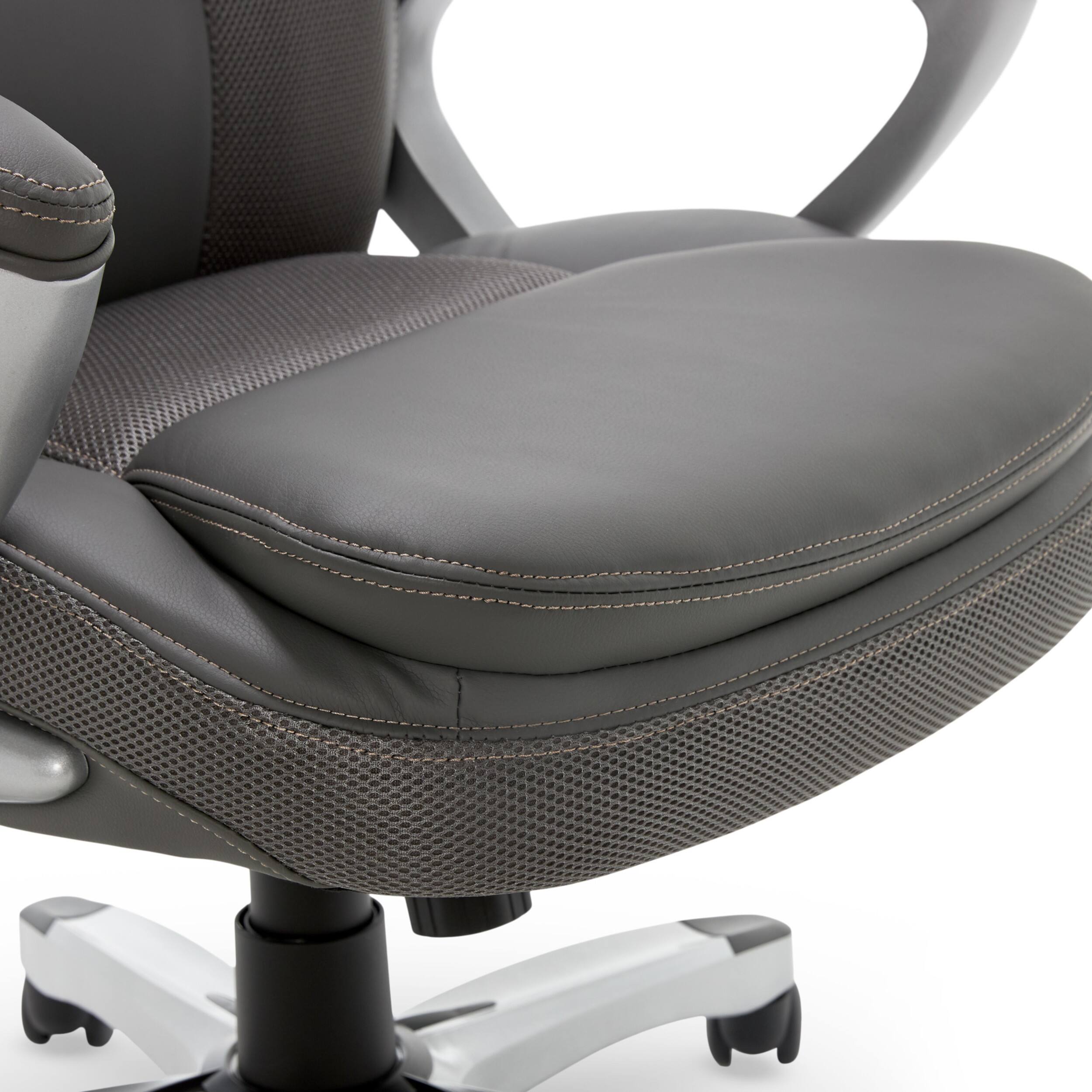 Alt View 13. Serta - Executive Office Chair with Ergonomic Lumbar Support Padded Arms Modern Computer Chair Swivel Leather and Mesh - Duo Gray.