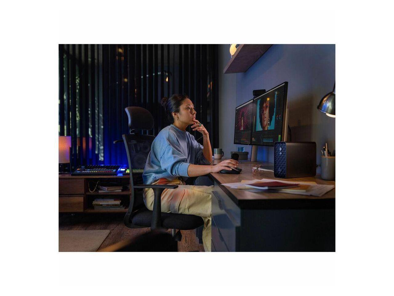 Alt View 5. HP - HP Z2 Mini G1a - Ryzen AI 385 - 64GB - 1TB SSD - Win 11 Pro - Radeon 8050S - 2.5GbE - Wireless - BN4F8UT#ABA - Black.