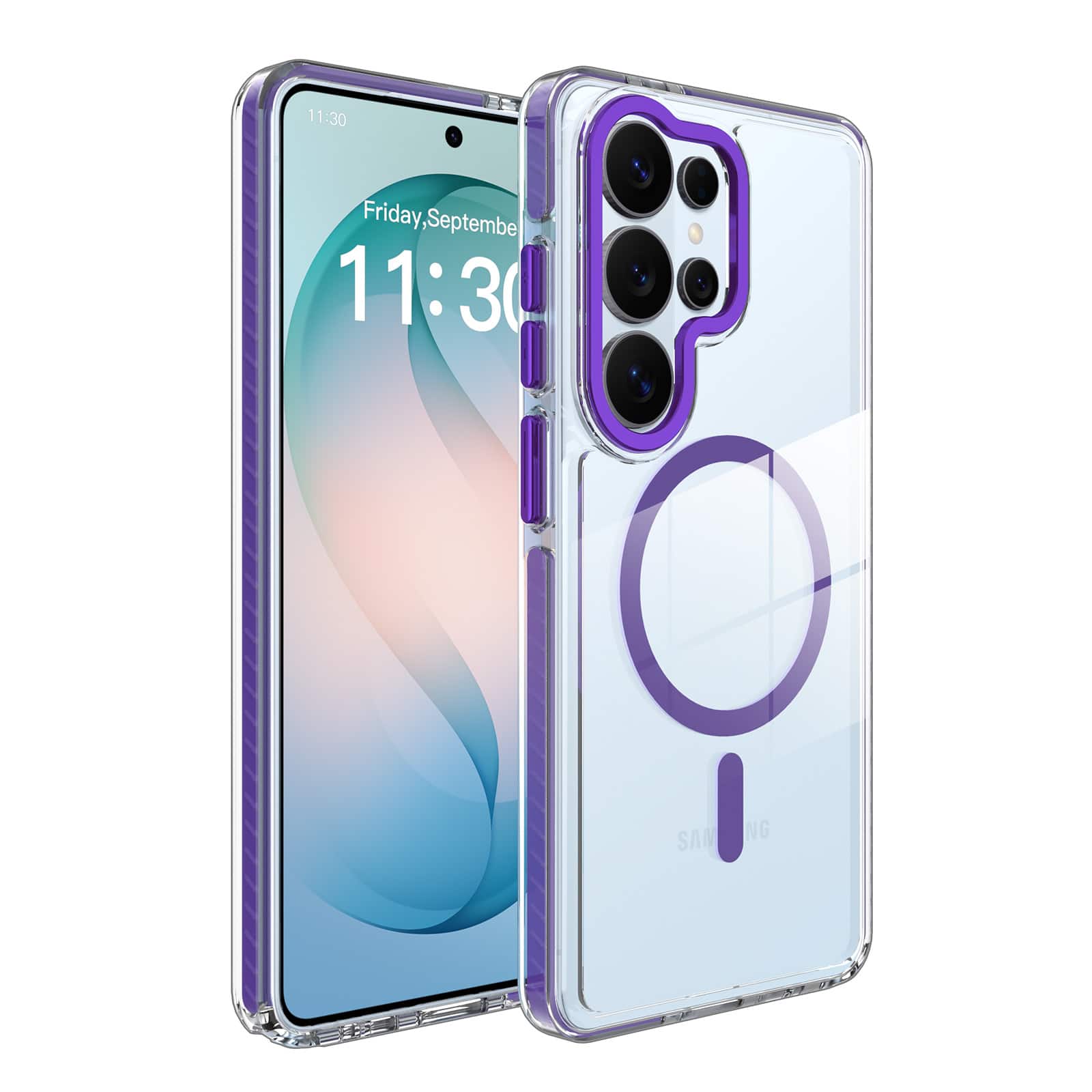 UUCOVER - Magnetic Case for Samsung Galaxy S26 Ultra,Shockproof TPU+PC Clear Case Compatible with MagSafe Transparent Back Cover - Purple price history on PriceWatchPro