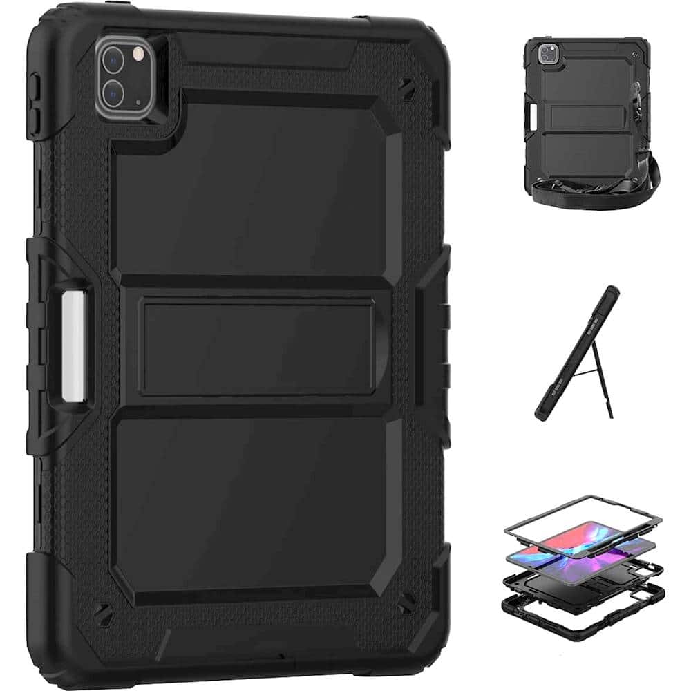 Alt View 15. SaharaCase - Protection Hand Strap Case for Apple iPad Pro 12.9 (4th, 5th, and 6th Gen 2020-2022) - Black.