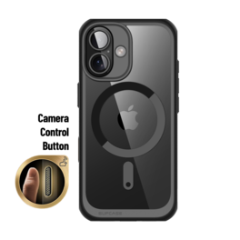 SUPCASE - iPhone 16 6.1 inch Unicorn Beetle MAG Slim Clear MagSafe Camera Control Button Case - Black