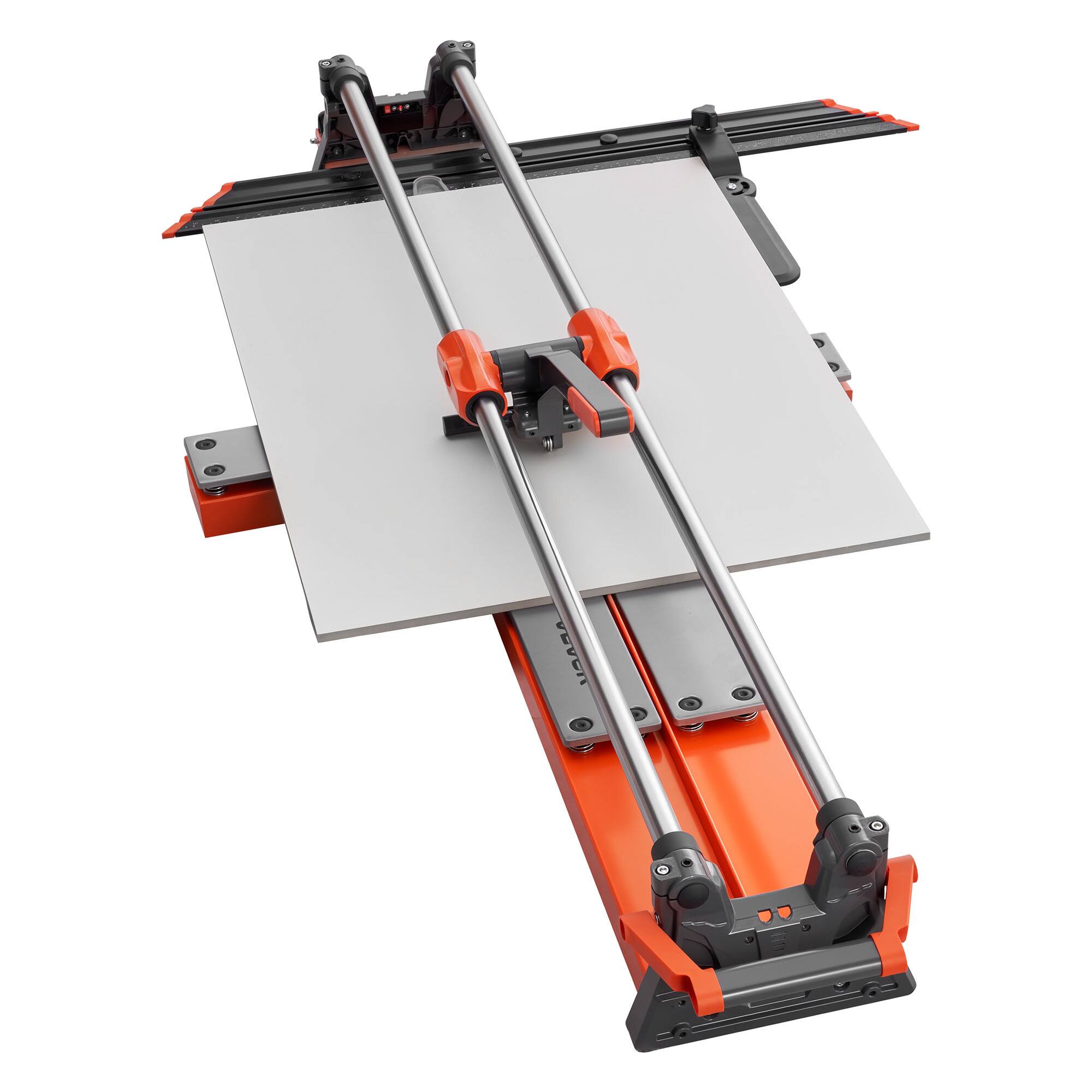 Alt View 5. VEVOR - 47.2-Inch Manual Tile Cutter, Upgraded Sliding Head Cutting Tool with Spring-Loaded Base, Angle Fence - Silver;Black;Orange.