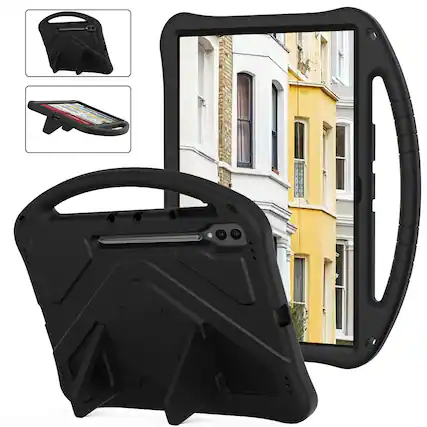 Front. Dteck - For Samsung Galaxy Tab S9 Ultra/S8 Ultra 14.6-inch Lightweight EVA Shockproof Handle Stand Kids Case Cover - Black.