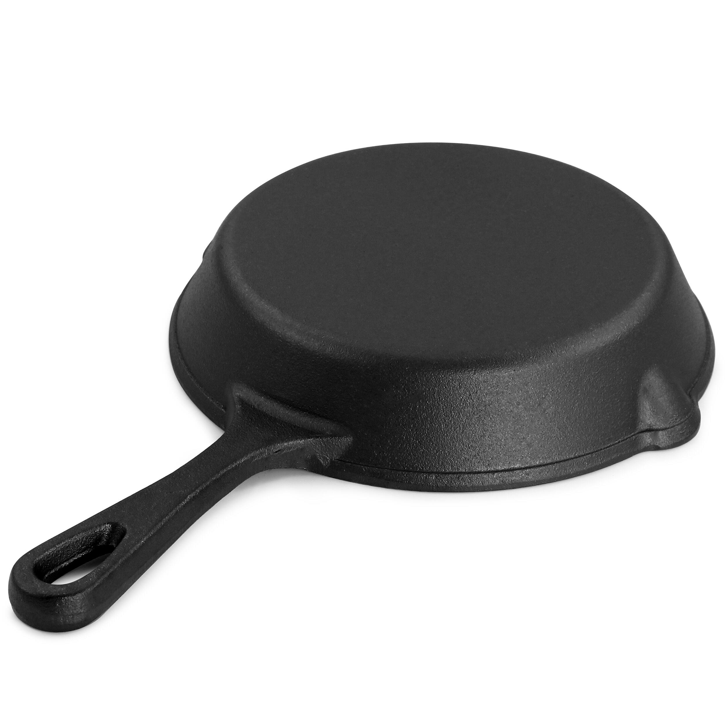 Alt View 3. MegaChef - MegaChef 8 Inch Round Preseasoned Cast Iron Frying Pan in Black - Black.