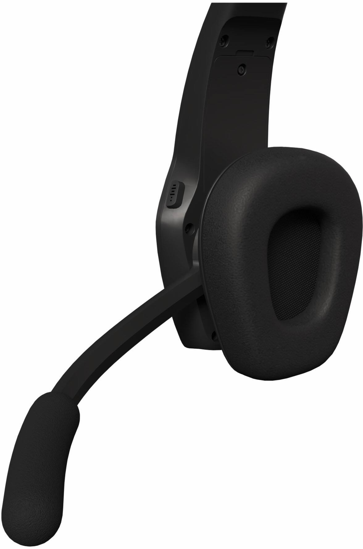 Alt View 2. BlueParrott - Pro B450 Wireless Bluetooth Mono Headset with 98% AI Voice Isolation Mics, ANC audio, and All-Day Comfort - Black.