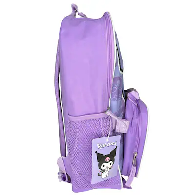 Hello Kitty Kuromi 16" Purple School Backpack and Rectangular Lunch Bag Attached Hello Kitty Kuromi 16" Purple School Backpack and Rectangular Lunch Bag Attached