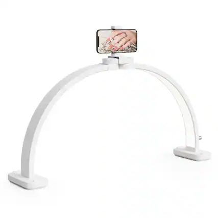 Front. Winado - Professional Nail Desk Lamp w/ Multi-Angle Phone Stand, Adjustable Color Temperature, LED Light Bar for Nail Technicians - White.