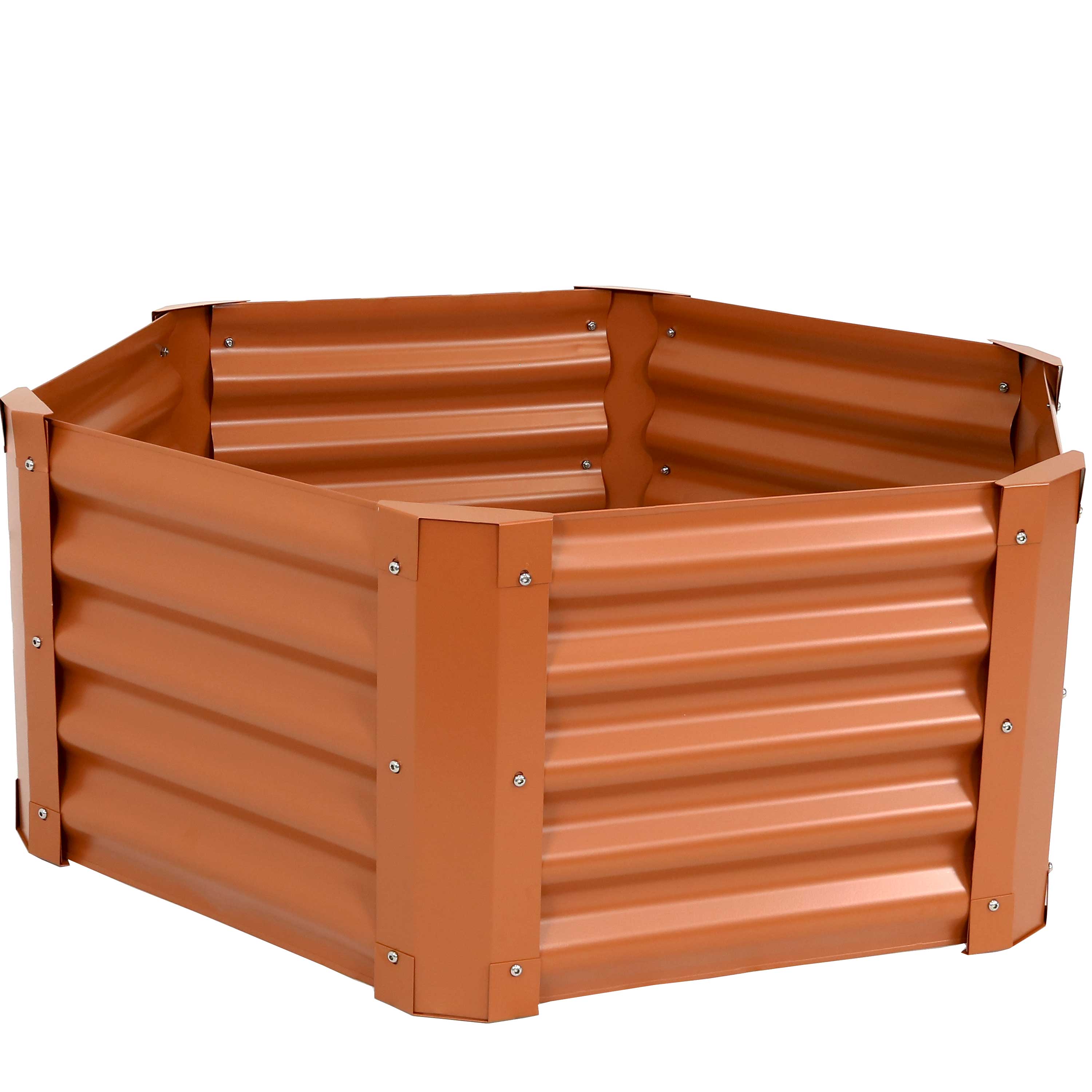 Sunnydaze - Powder-Coated Steel Hexagon Raised Garden Bed - 41 in - Brown price history on PriceWatchPro