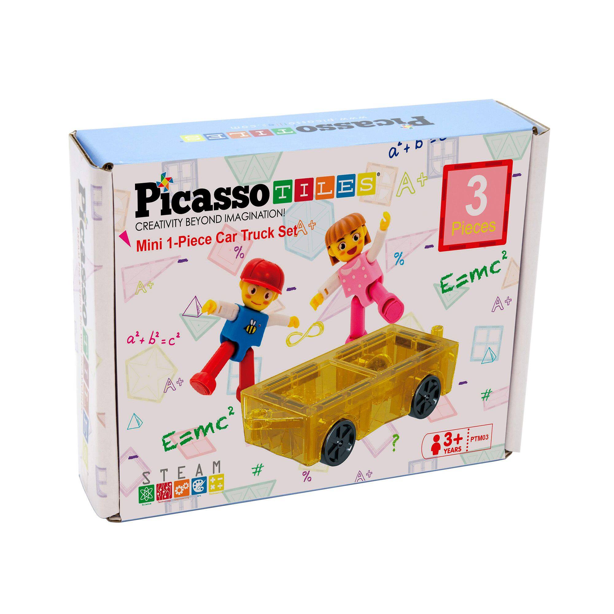 - Picasso
- Creativity Beyond Imagination!
- Mini 1-Piece Car Truck Set
- 3 Pieces
- 3+ Years
- STEAM
- E=mc²
- a² + b² = c²