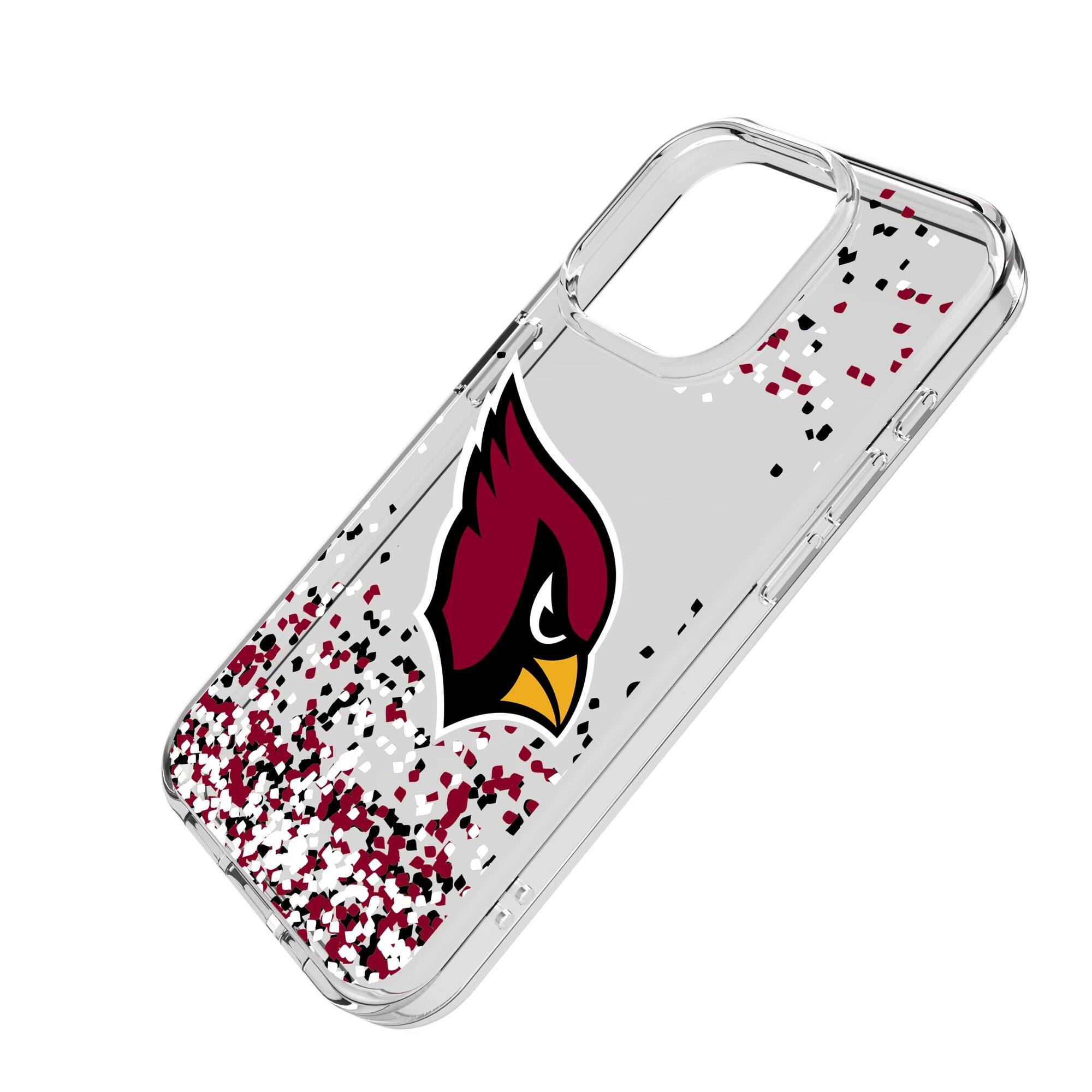 Alt View 1. Keyscaper - Arizona Cardinals iPhone Clear Case with Confetti Design - 15 - Multicolor.