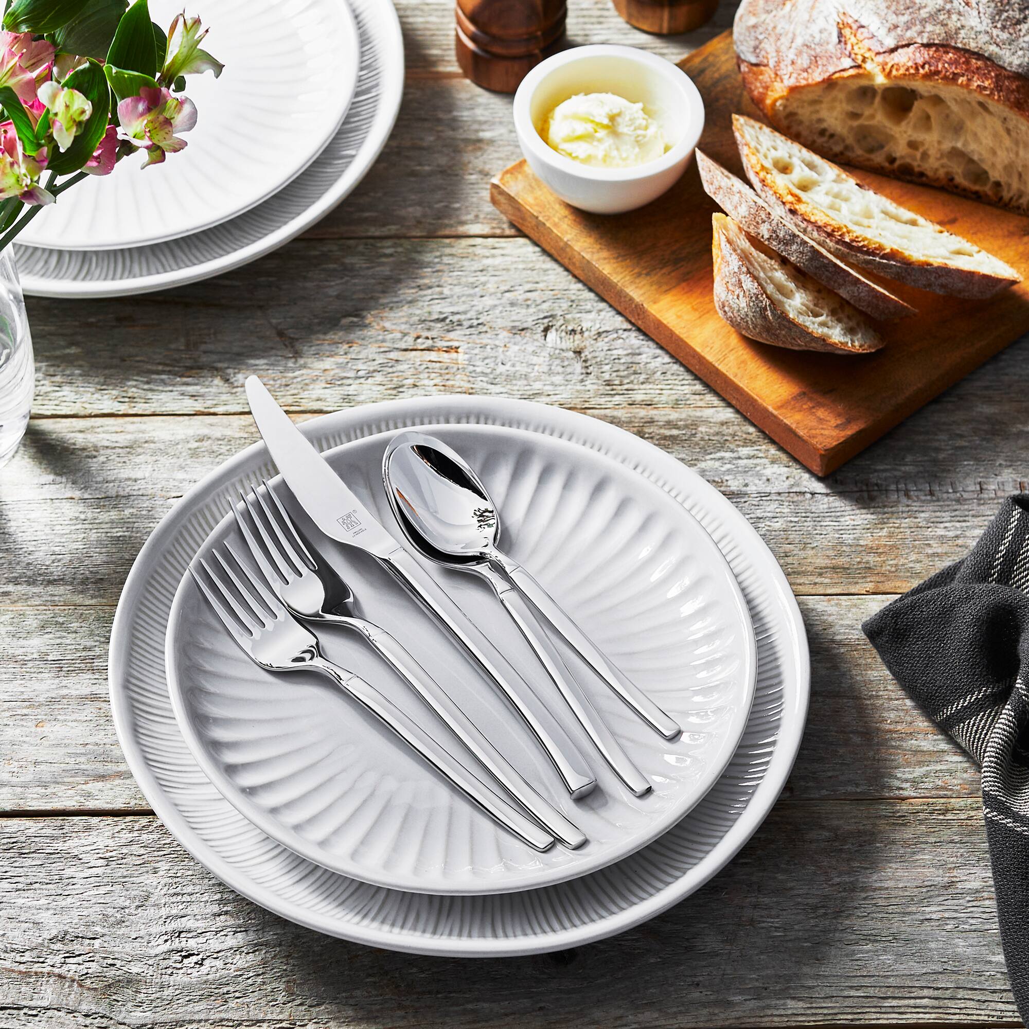 Alt View 2. ZWILLING - ZWILLING Opus 20-Piece 18/10 Stainless Steel Flatware Set, Silver - Stainless Steel.