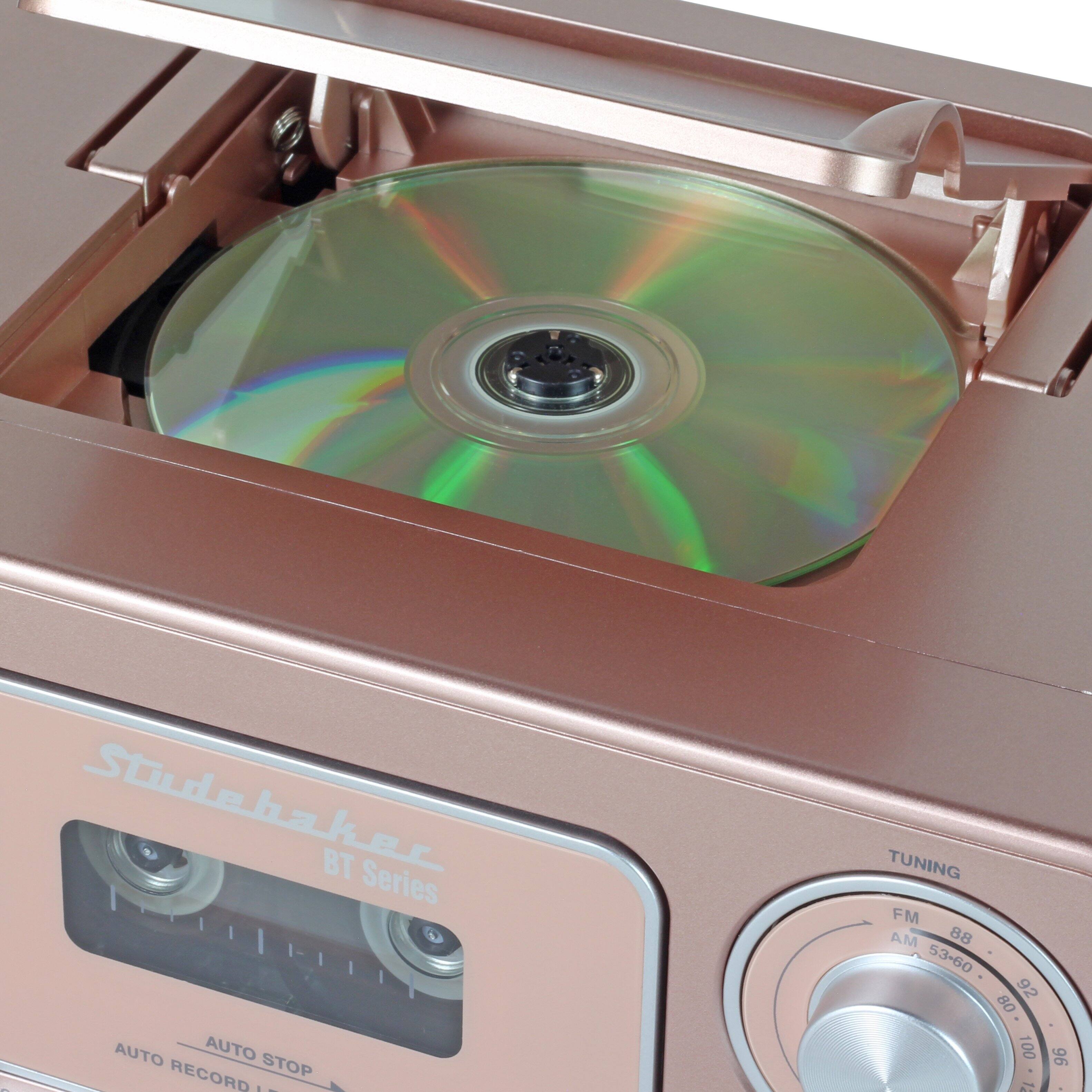 Back. Studebaker - BT Series Portable Bluetooth CD Player with AM/FM Stereo - Rose Gold.