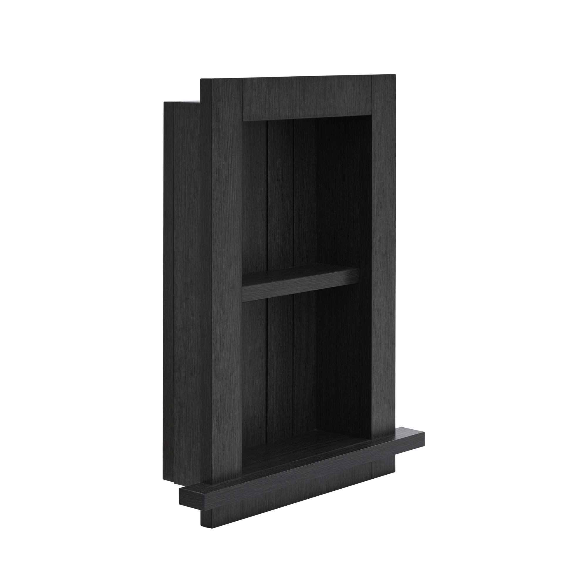 Alt View 8. AdirHome - Wood Wall Cabinet Recessed Wall Shelf - Black.