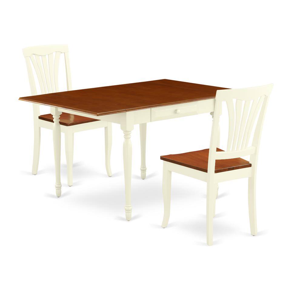 Front. East West Furniture - Dining Room Set Buttermilk & Cherry - Brown.