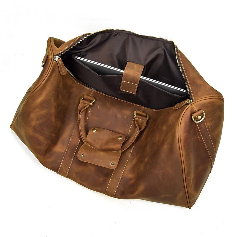 Alt View 9. Steel Horse Leather - The Bjarke Weekender | Handcrafted Leather Duffle Bag - Dark Brown.