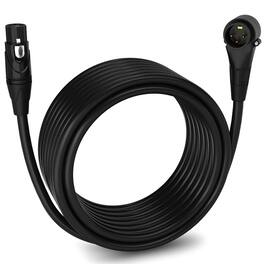 Lyxpro - 30 Ft Right Angle XLR Cable, Male to Female, 3 Pin Microphone Cable - Black