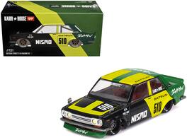 Mini GT - Datsun Street 510 "Racing V2" Black and Green with Yellow Accents (Designed by Jun Imai) "Kaido House" Special 1/64 - Black, Green And Yellow