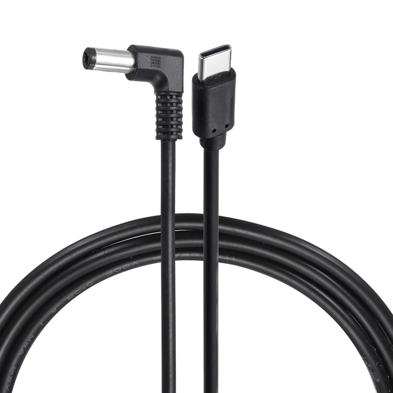 Unique Bargains - USB C to DC Power Cable, 20V 3A 60W, 5.5x2.1mm, PD Trigger for Laptop, Monitor, Security Camera - Black