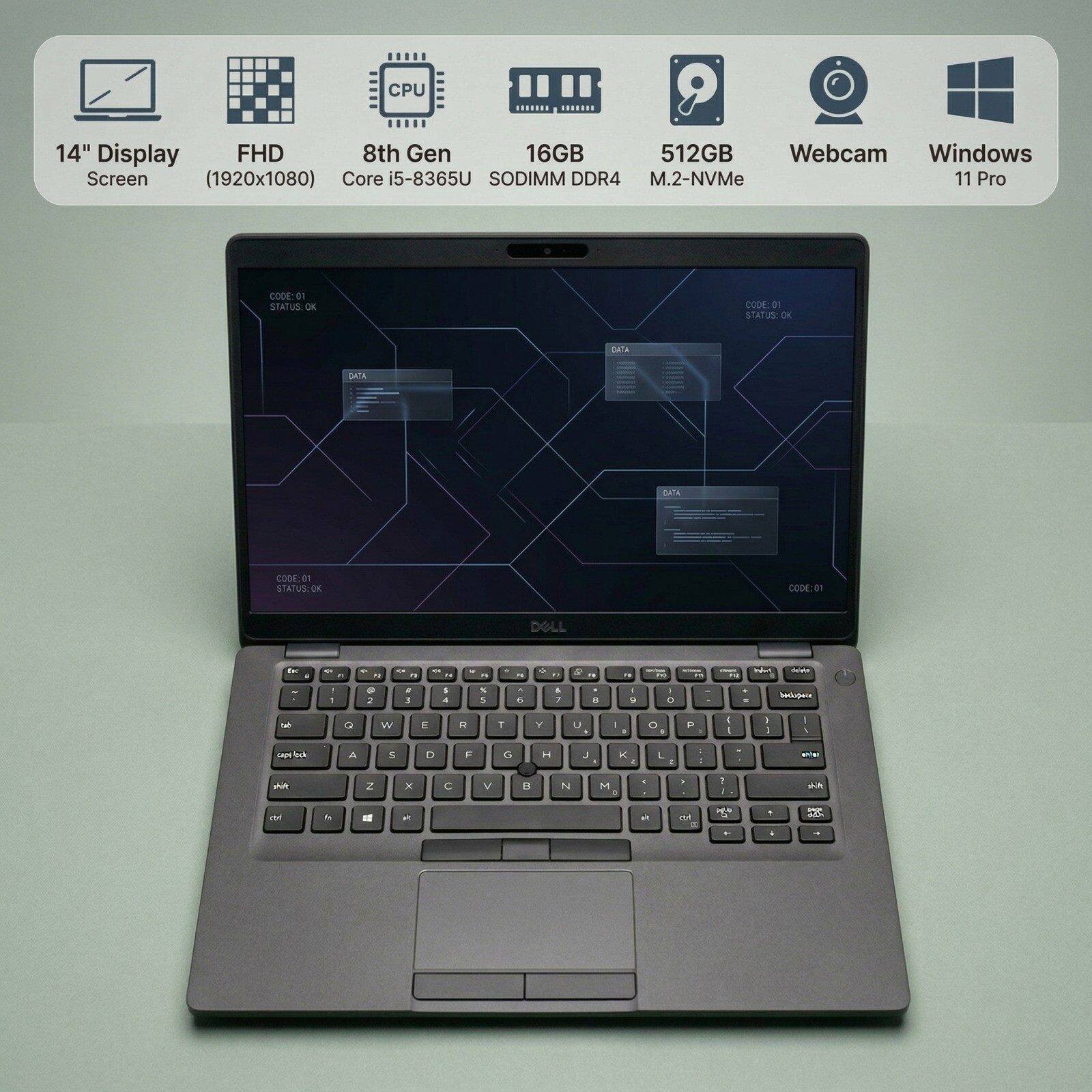CPU 14" Display FHD 8th Gen 16GB 512GB Webcam Windows Screen (1920x1080) Core 5-8365U SODIMM DDR4 M.2-NVMe 11 Pro

CODE or STATUS DE CODE: 1
STATUS DK nana AN pata CODE.
STATUS:O DK CODE:01

DOLL - - - - 1 - .. .. - - .. a - ..  ..   1 - 2 . , A a . 5 . 4 7 . . a o hanugas 3 G W - H T Y U - . O  E I I I I &  A E D F G H J  L 1 aT  Z x C V H N M . . . 1 A  - - - a M  . .