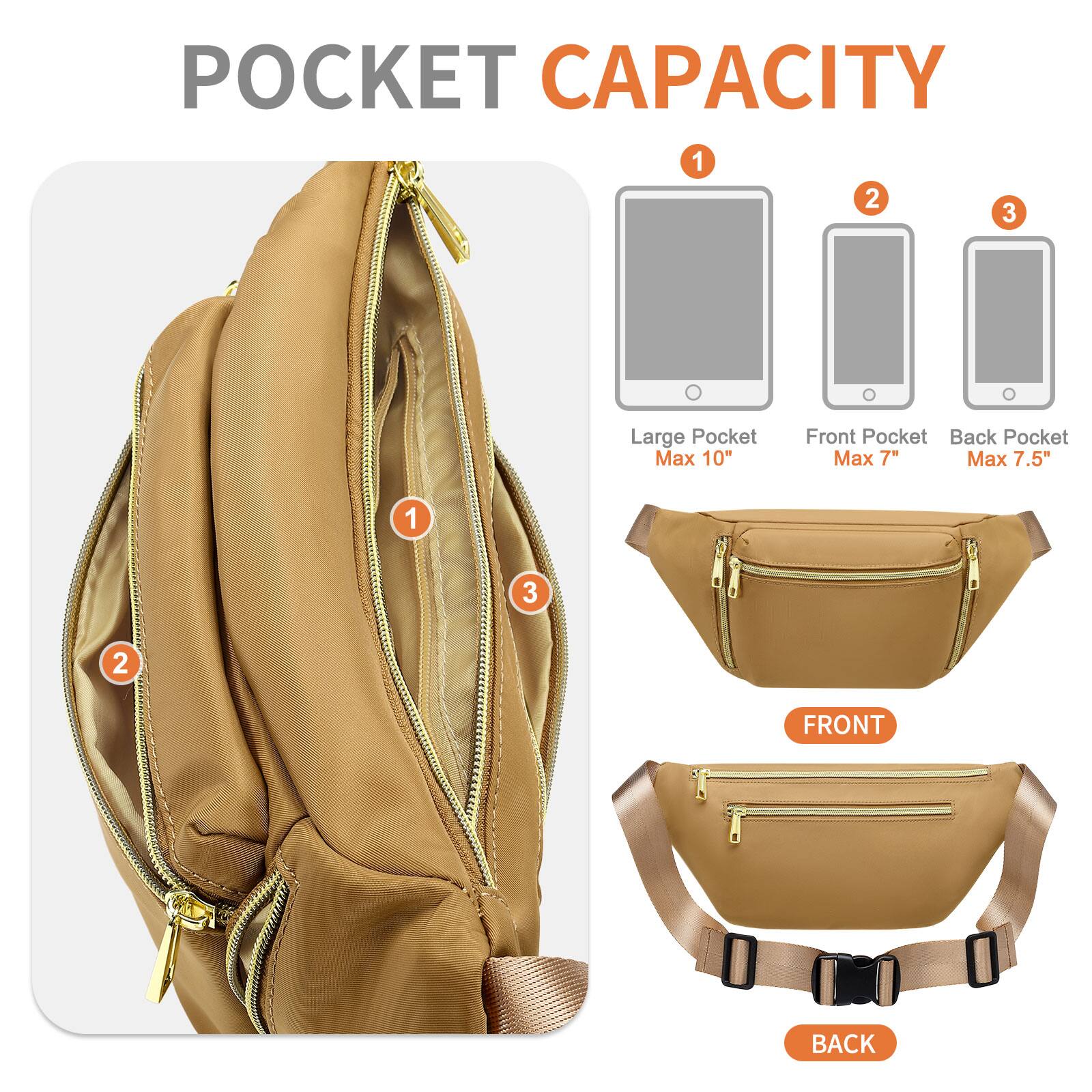 POCKET CAPACITY

1. Large Pocket Max 10"
2. Front Pocket Max 7"
3. Back Pocket Max 7.5"

FRONT
BACK