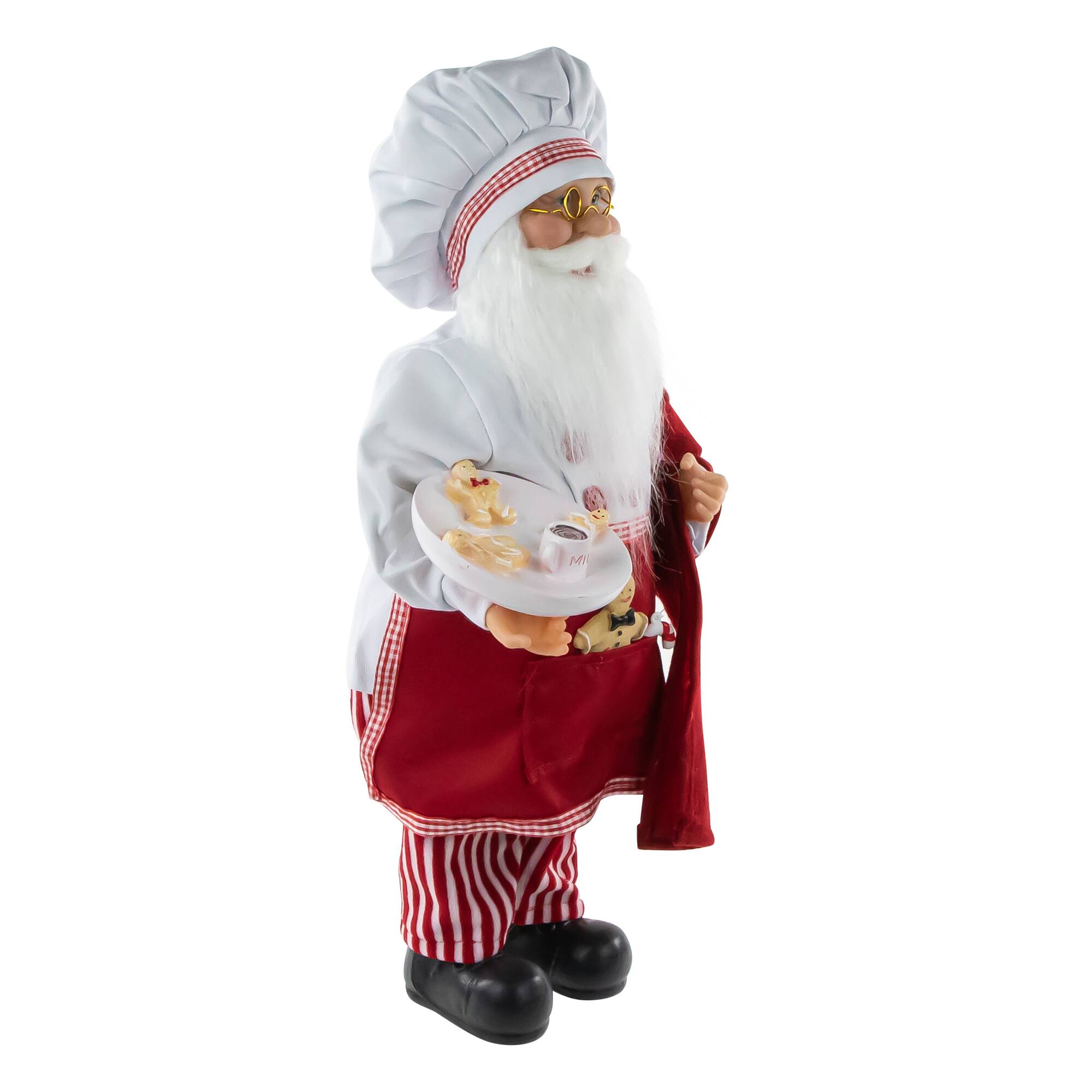 Alt View 3. Northlight - 16" Chef Santa with Cookies and Napkin Christmas Figure - Red.