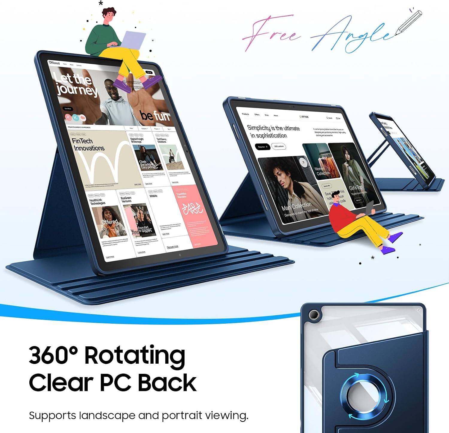 Offered et the journey FinTech Innovations be fun survey - Free Angle - prones Simplicity is the ultimate in sophistication Club Worr EooGreen HealthLink Sports Technologies Offered TEEPS PRAMAR 38A3 Man Collection Girls this holic Spon adds 360 Rotating Clear PC Back supports landscape and portrait viewing.