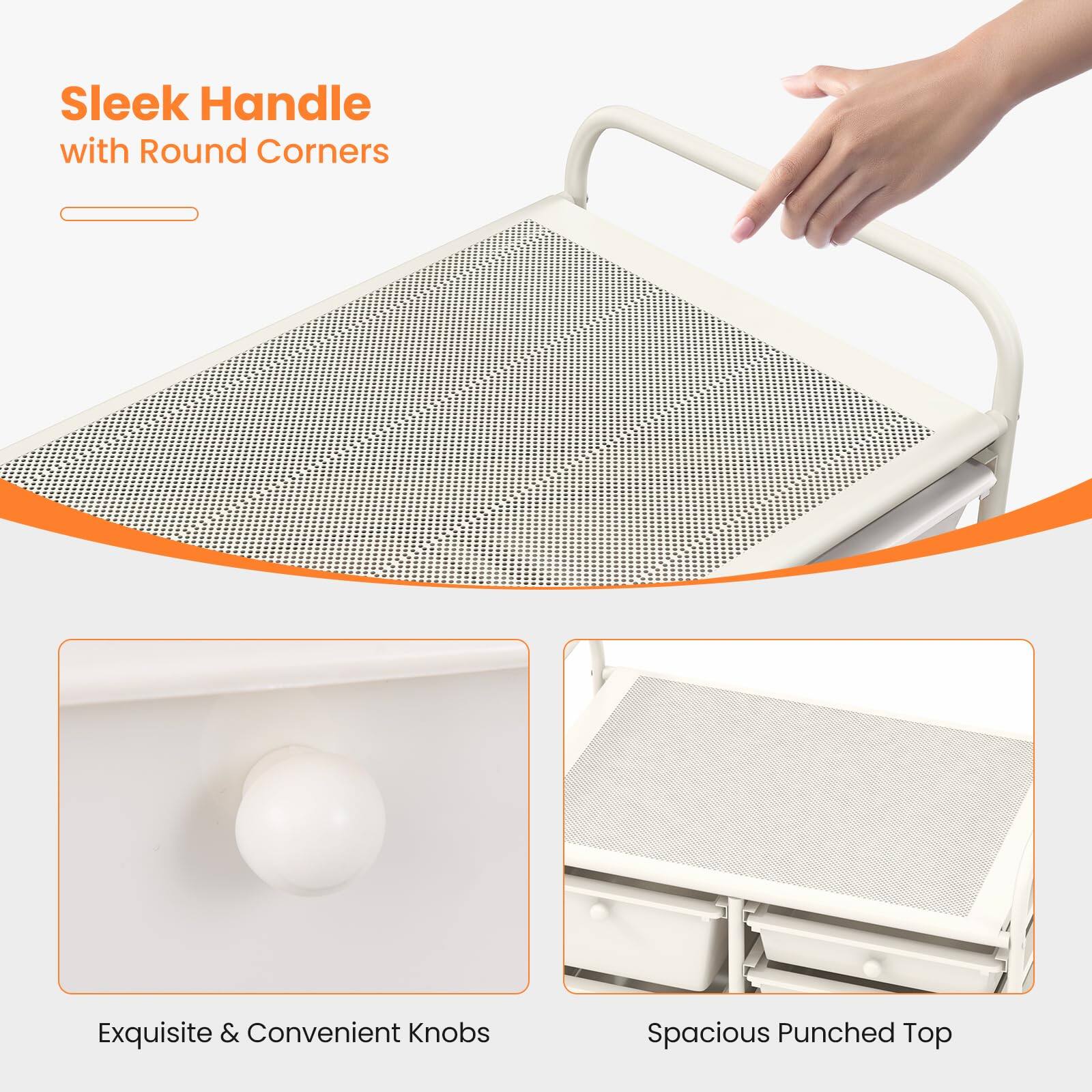 Sleek Handle with Round Corners  
Exquisite & Convenient Knobs  
Spacious Punched Top