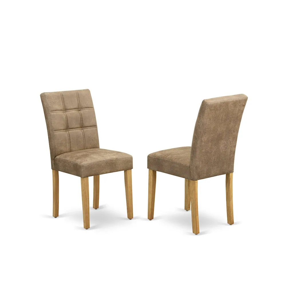 Angle. East West Furniture - 3 Piece Table Set contain A Modern Kitchen Table - Brown.