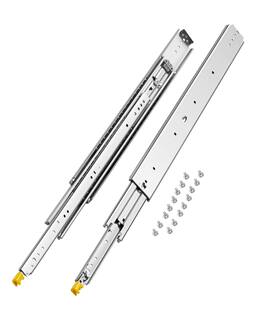 VEVOR - 1 Pair Full Extension Drawer Slides 18 20 22 28 30 32 36 38 40 44 48 52 56 60 in, 500 lbs Load Capacity Locking Drawer - Silver