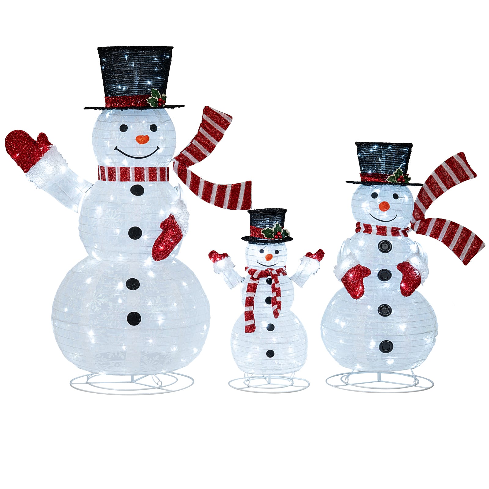 WELLFOR - 3-Piece Pre-Lit 3D Snowman Family Set with 270 LED Lights - White price history on PriceWatchPro