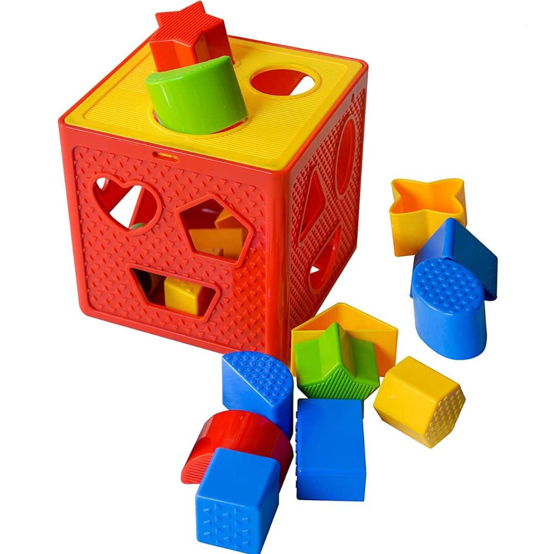 Alt View 3. Play22 - Baby Shape Sorter Toy Blocks - Childrens Blocks Includes 18 Shapes - Color Recognition Shape Toys with Sorter Cube Box.